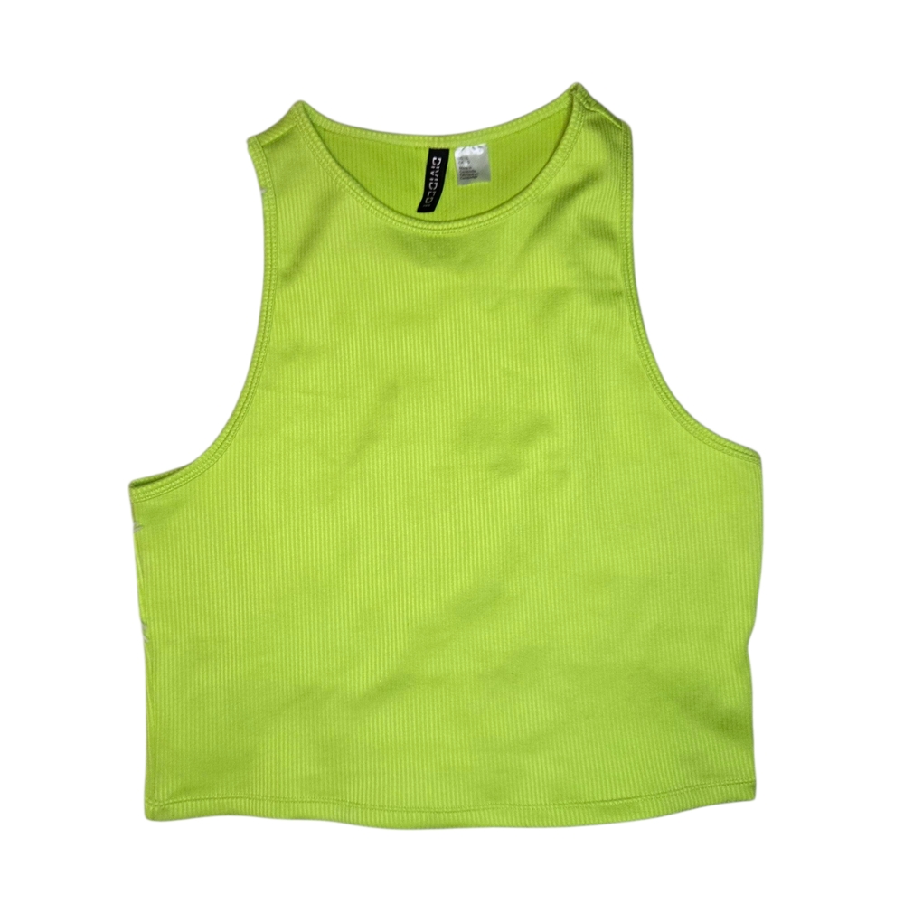 H&M Neon Green-Yellow Halter Vest Sporty Tank Top